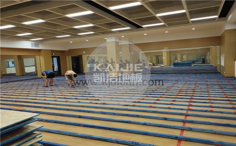 凱潔杭州高級中學錢江校區形體房木地板項目-凱潔體育木地板廠家