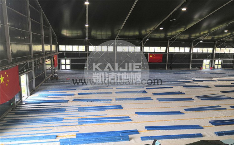 北京東五環常營體育館木地板項目-凱潔體育木地板廠家